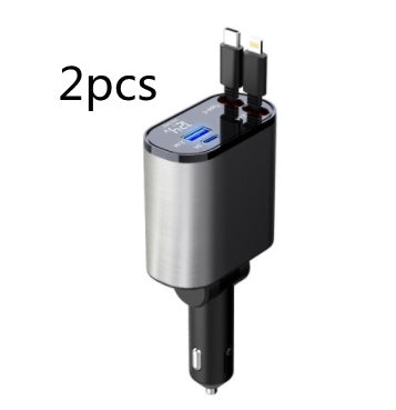 Metal Car Charger 100W Super Fast Charging Car  USB And TYPE-C Adapter