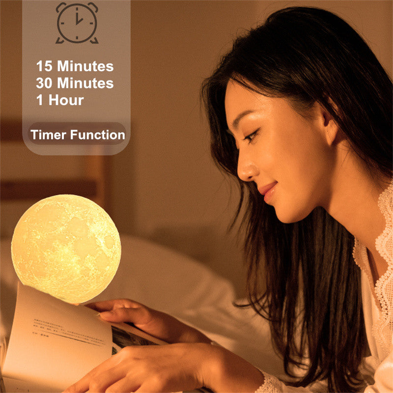Creative 3D Magnetic Floating Levitating Moon Lamp Touch Control 3 Color Moon Light