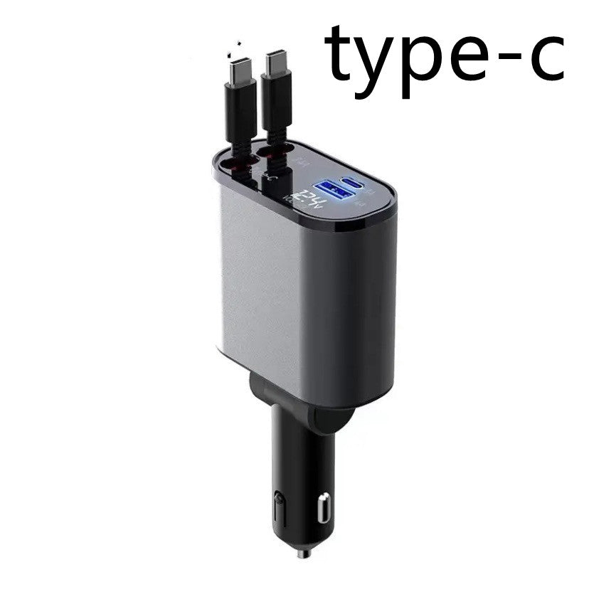 Metal Car Charger 100W Super Fast Charging Car  USB And TYPE-C Adapter